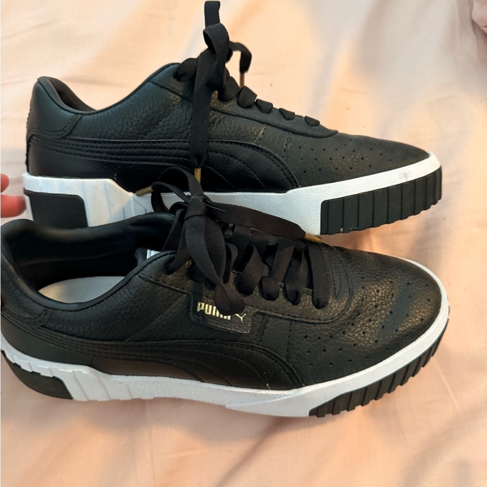Puma Black and White Platform Sneakers